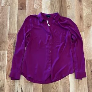 NWT women’s purple button down blouse size medium